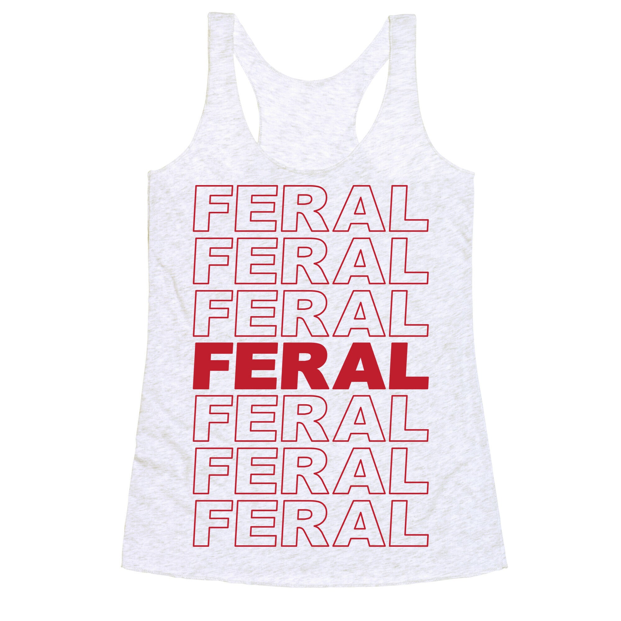Feral Thank You Bag Parody Racerback Tank
